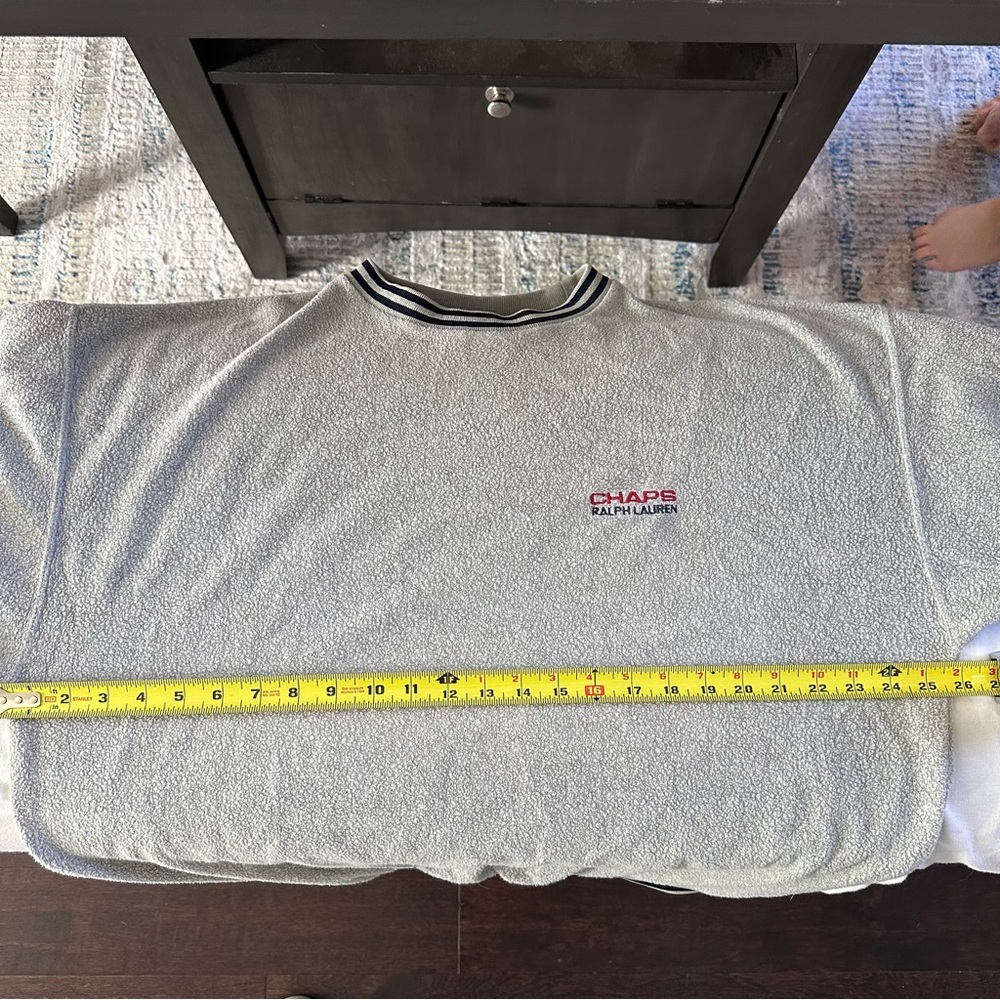 Vintage Chaps Ralph Lauren Crewneck Sweatshirt Gray  Terry Fleece Large - Picture 6 of 7